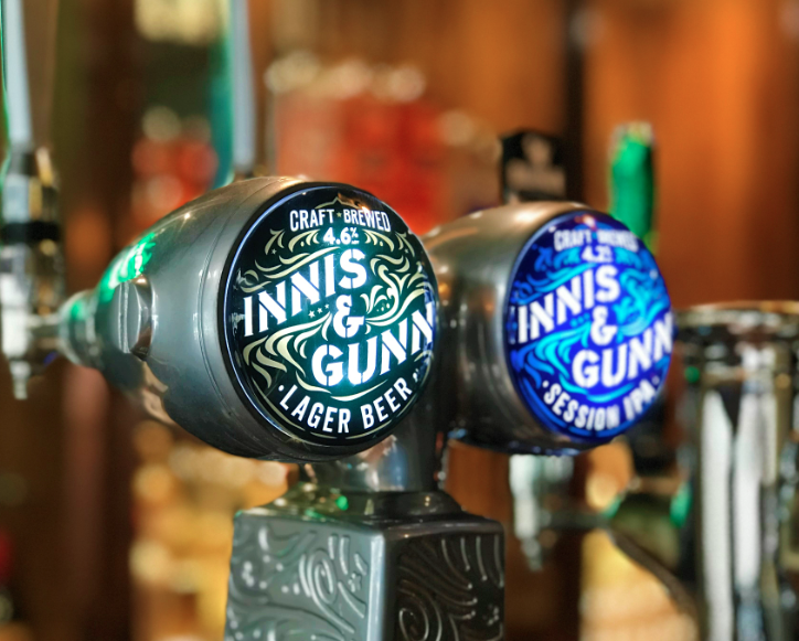 Innis & Gunn beer taps.